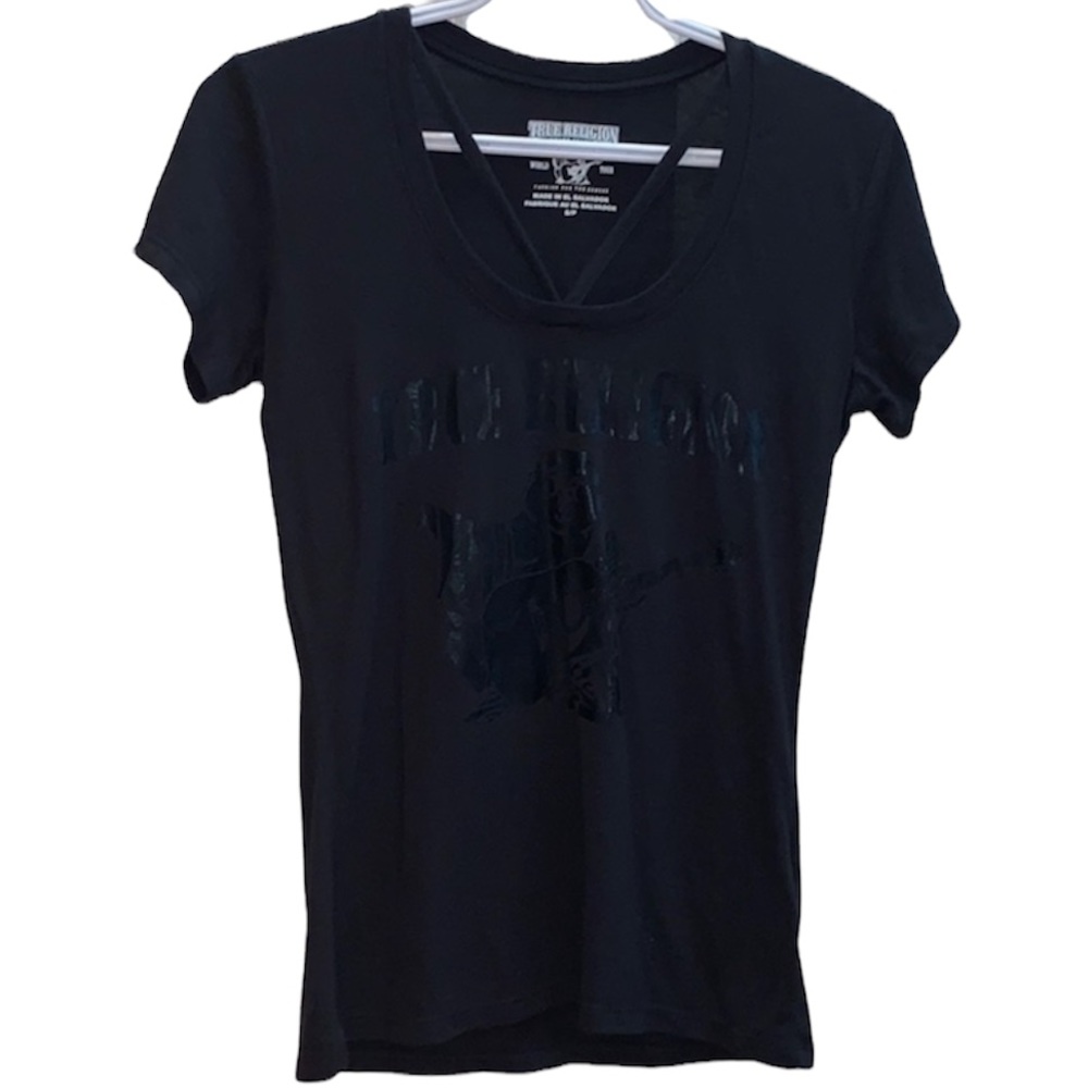 True Religion brand jeans logo strappy neck tee